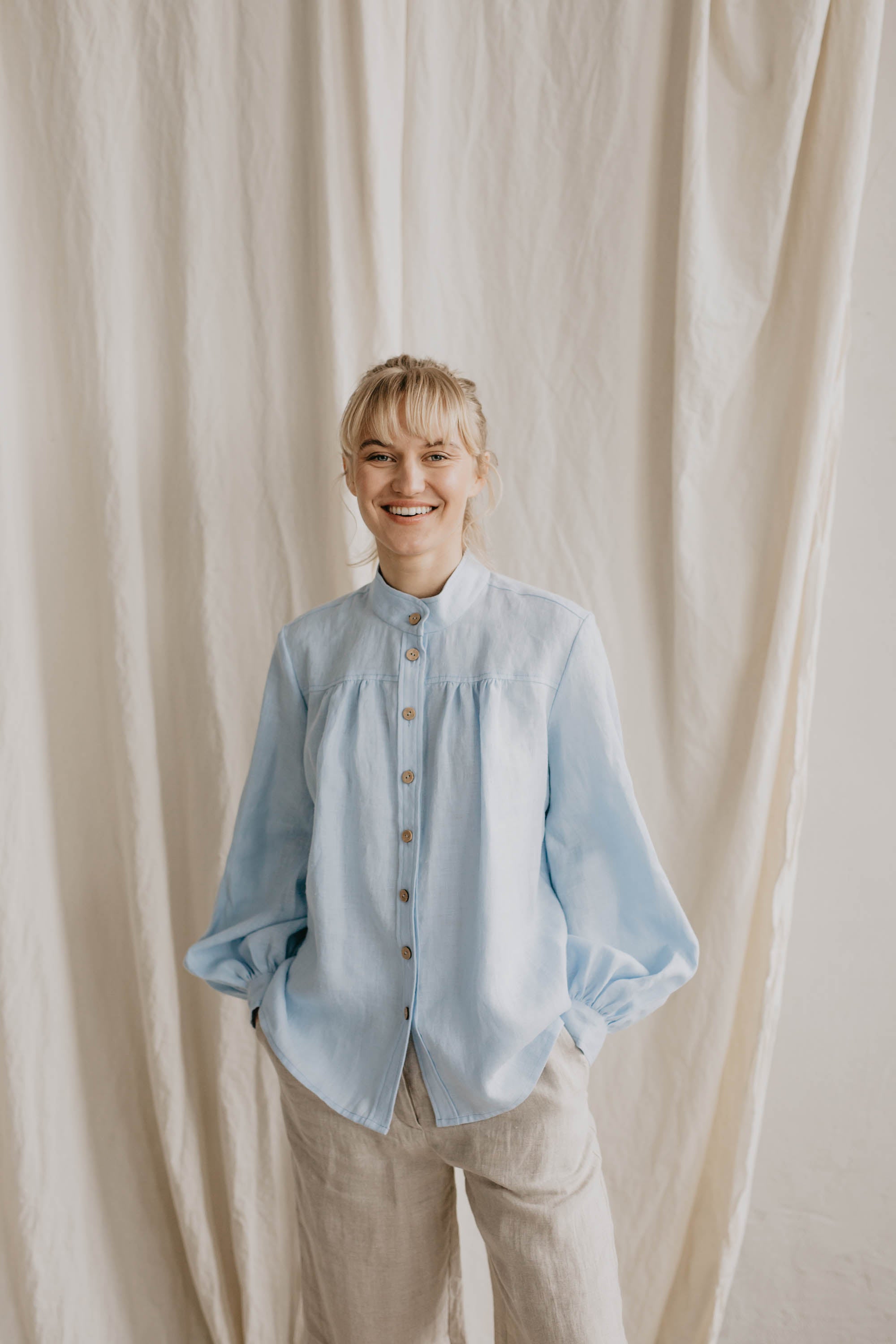 Laumė linen Linen Tops Indraja chemise en lin femme XS blanc crème