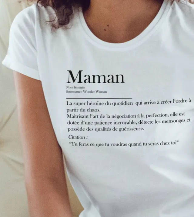 Juste Un T-shirt T-shirts Imprimés Définition Maman t-shirt imprimé coton bio