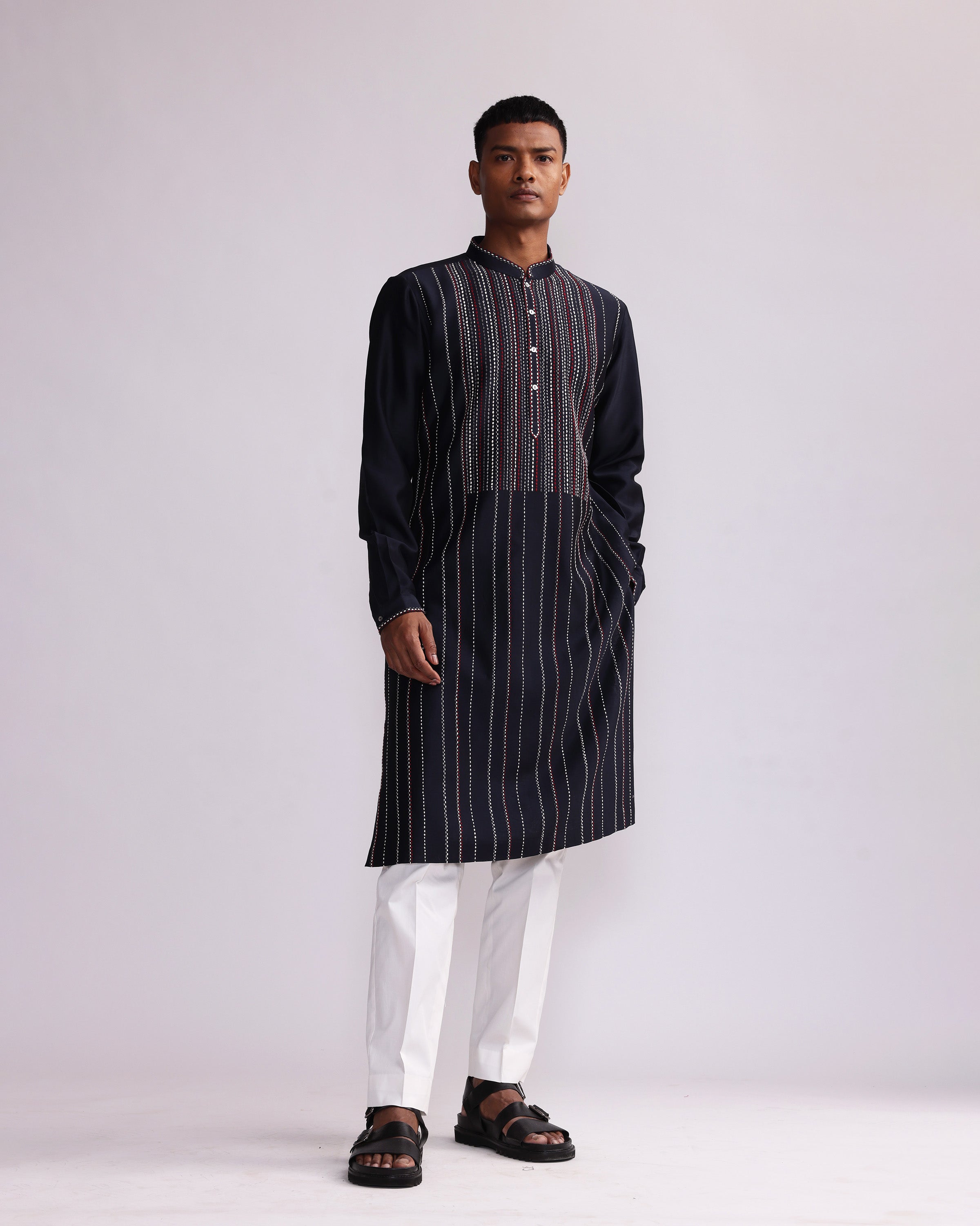 COUNTRYMADE Kurtas TERRA TRIBE HAND EMBROIDERED KURTA SET kurta Chanderi