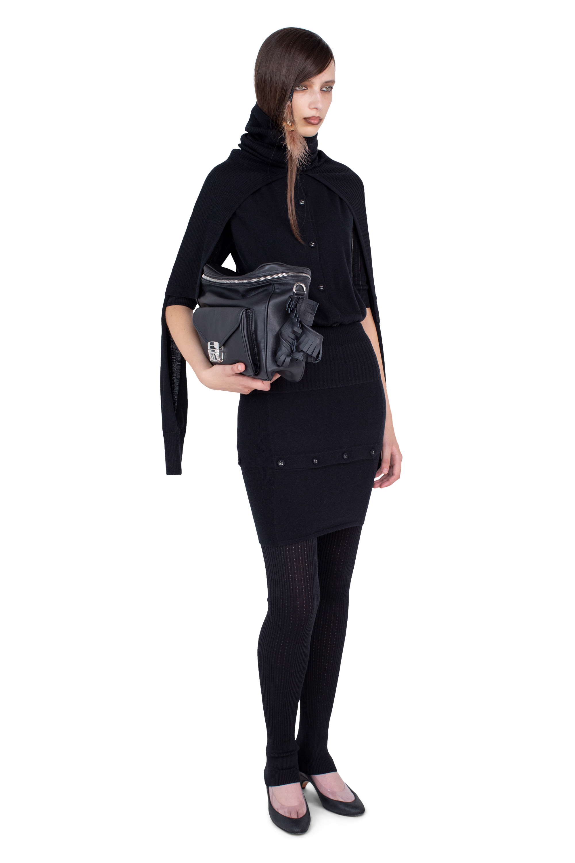 Kiko Kostadinov Knitwear CORELLA Double Sleeve Jumper pull noir Nebular