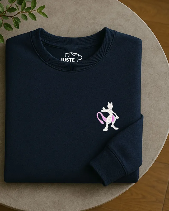 Juste Un T-shirt Sweats Brodés Mewtwo sweat brodé coton biologique