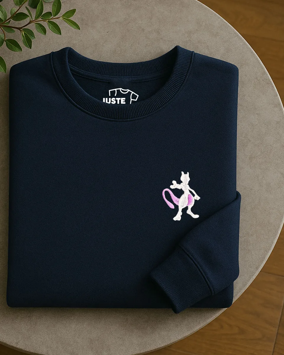 Juste Un T-shirt Sweats Brodés Mewtwo sweat brodé coton biologique