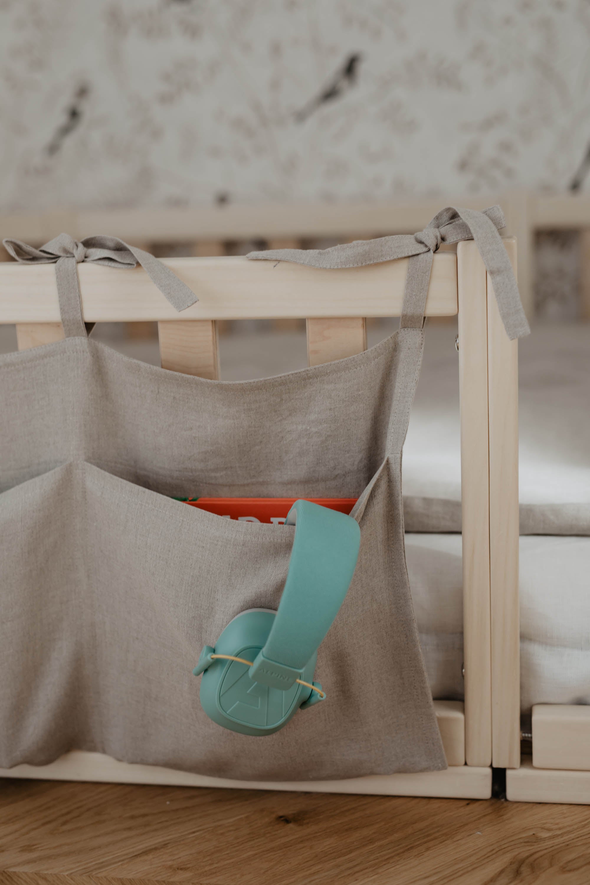 Laumė linen Baby and Kids organiseur de lit bébé en lin 2 poches