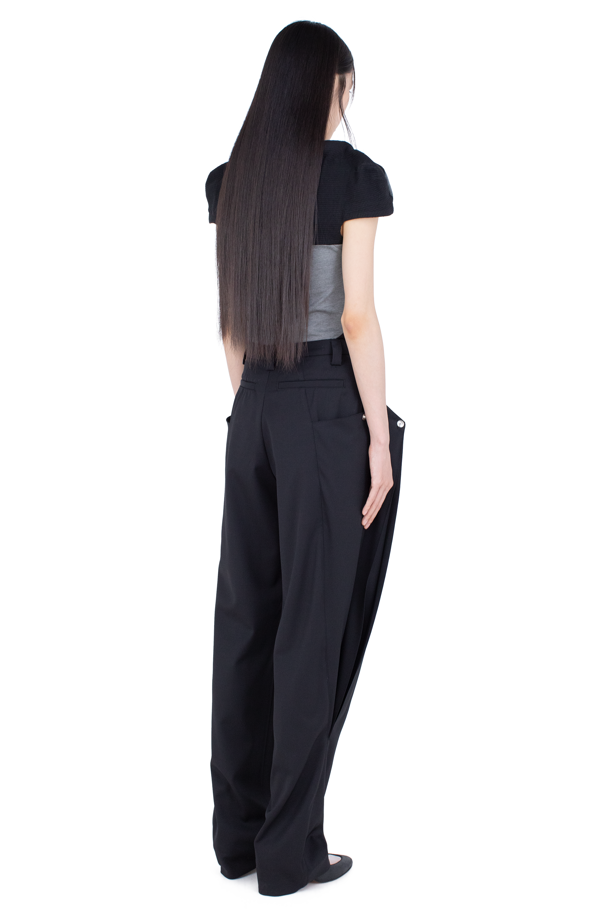 Kiko Kostadinov Tops COMPASS Jersey Top haut Iron Grey / Black, coupe ajustée