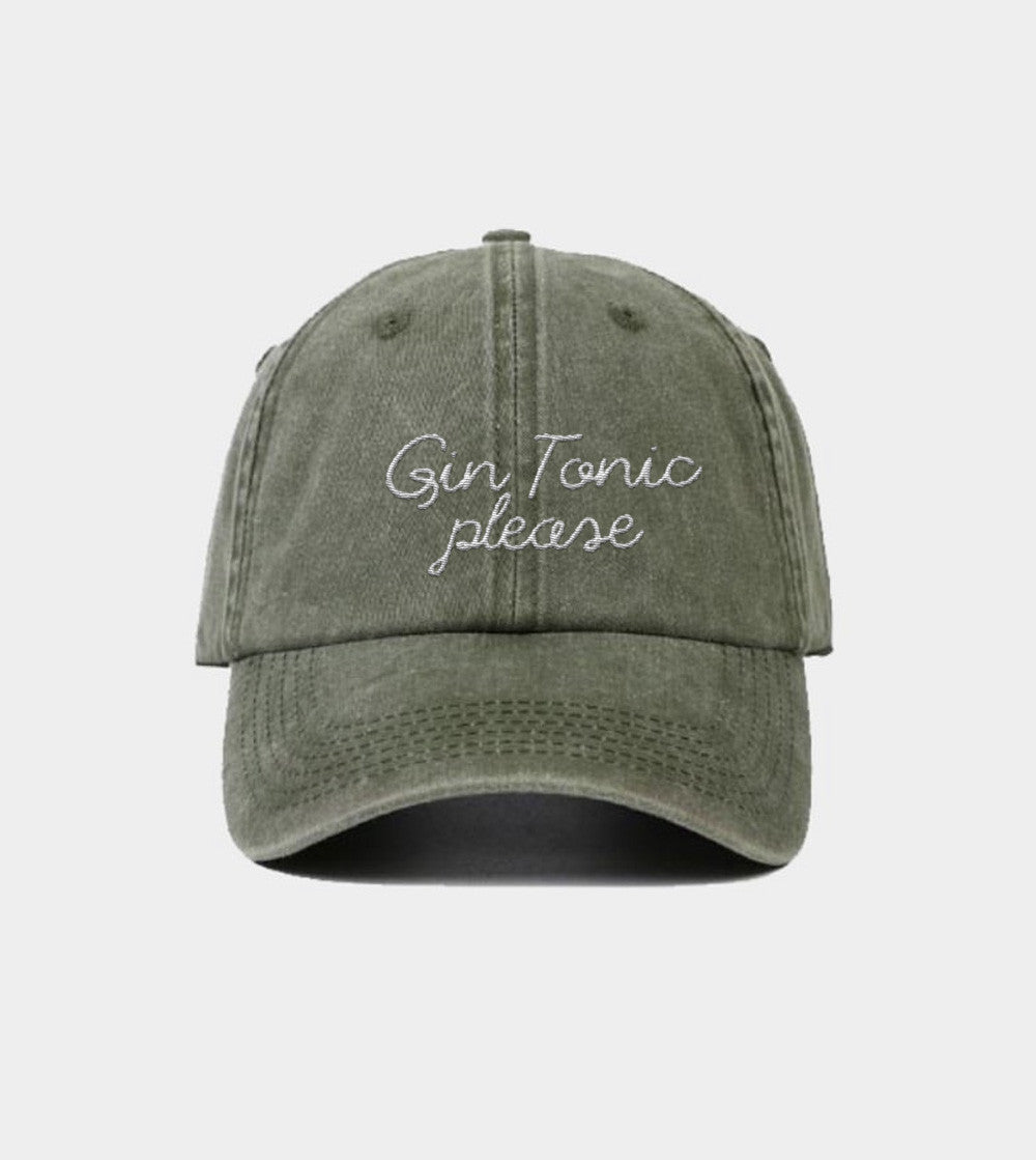 Juste Un T-shirt Casquettes Gin Tonic Please casquette brodée rouge vintage