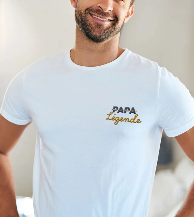Juste Un T-shirt T-shirts Brodés Papa légende t-shirt brodé