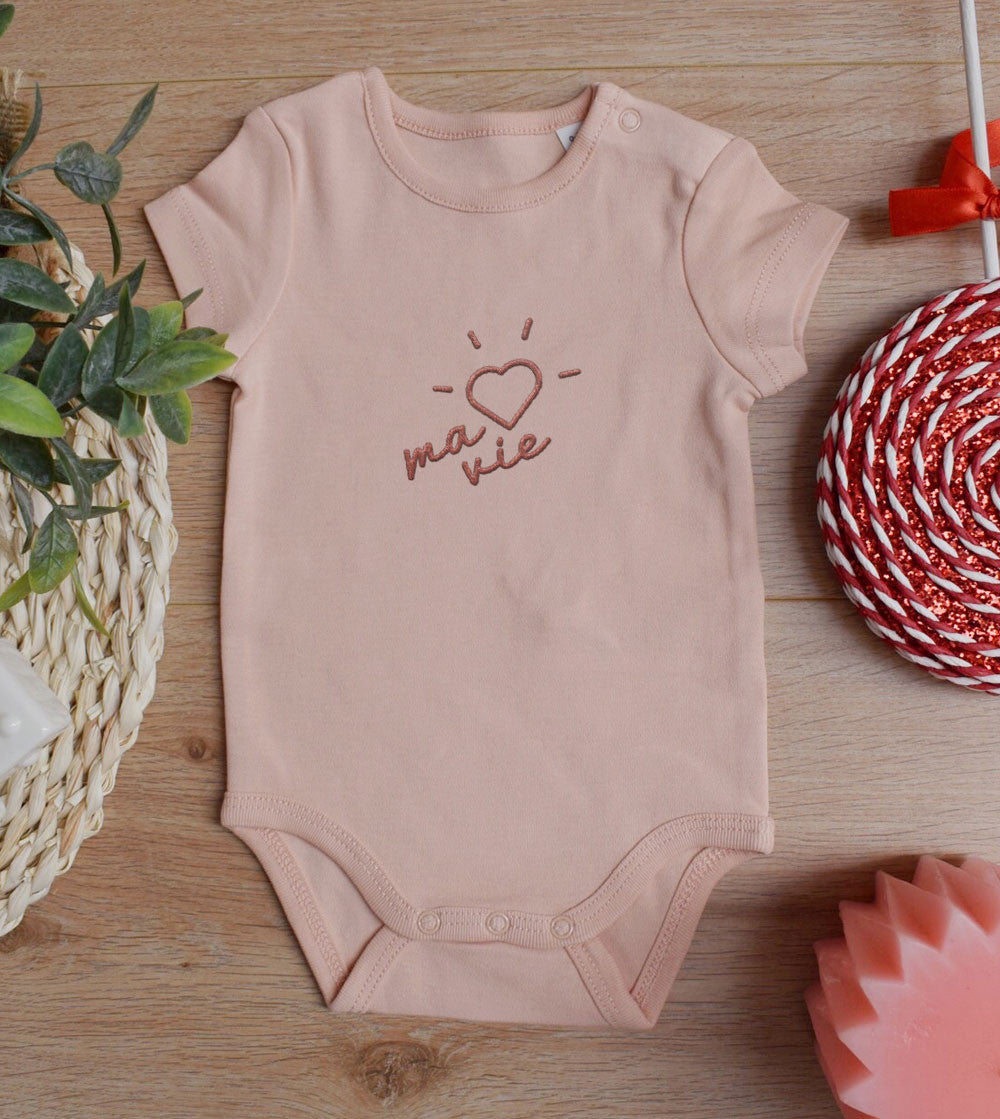 Juste Un T-shirt Bébé Ma vie body brodé 0-3 mois