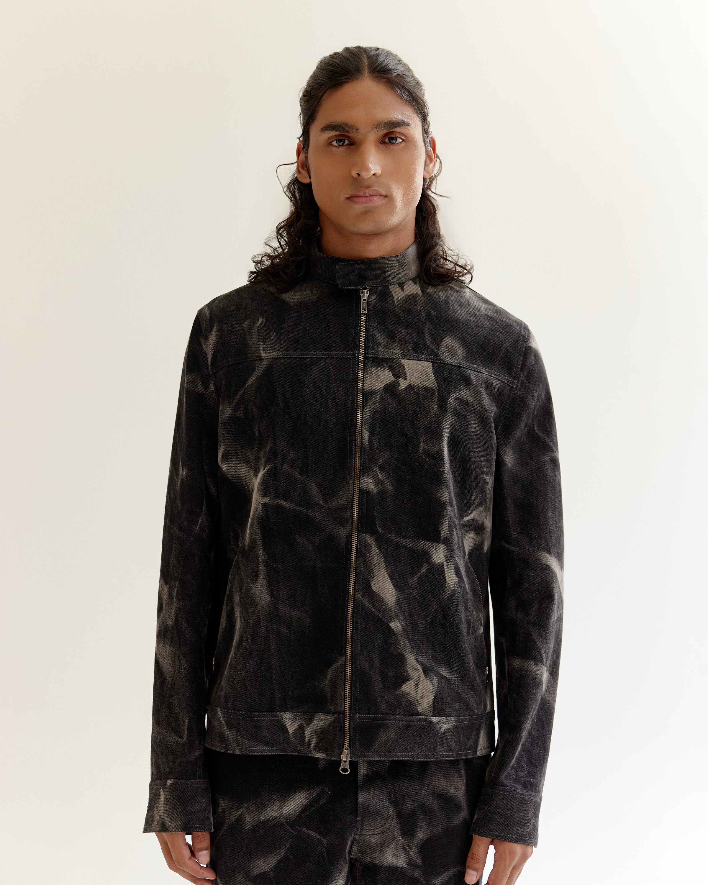 COUNTRYMADE Jackets Reflection Denim Jacket veste en jean imprimé batik