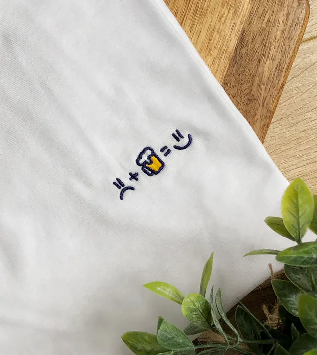 Juste Un T-shirt T-shirts Brodés La recette du bonheur t-shirt blanc bière