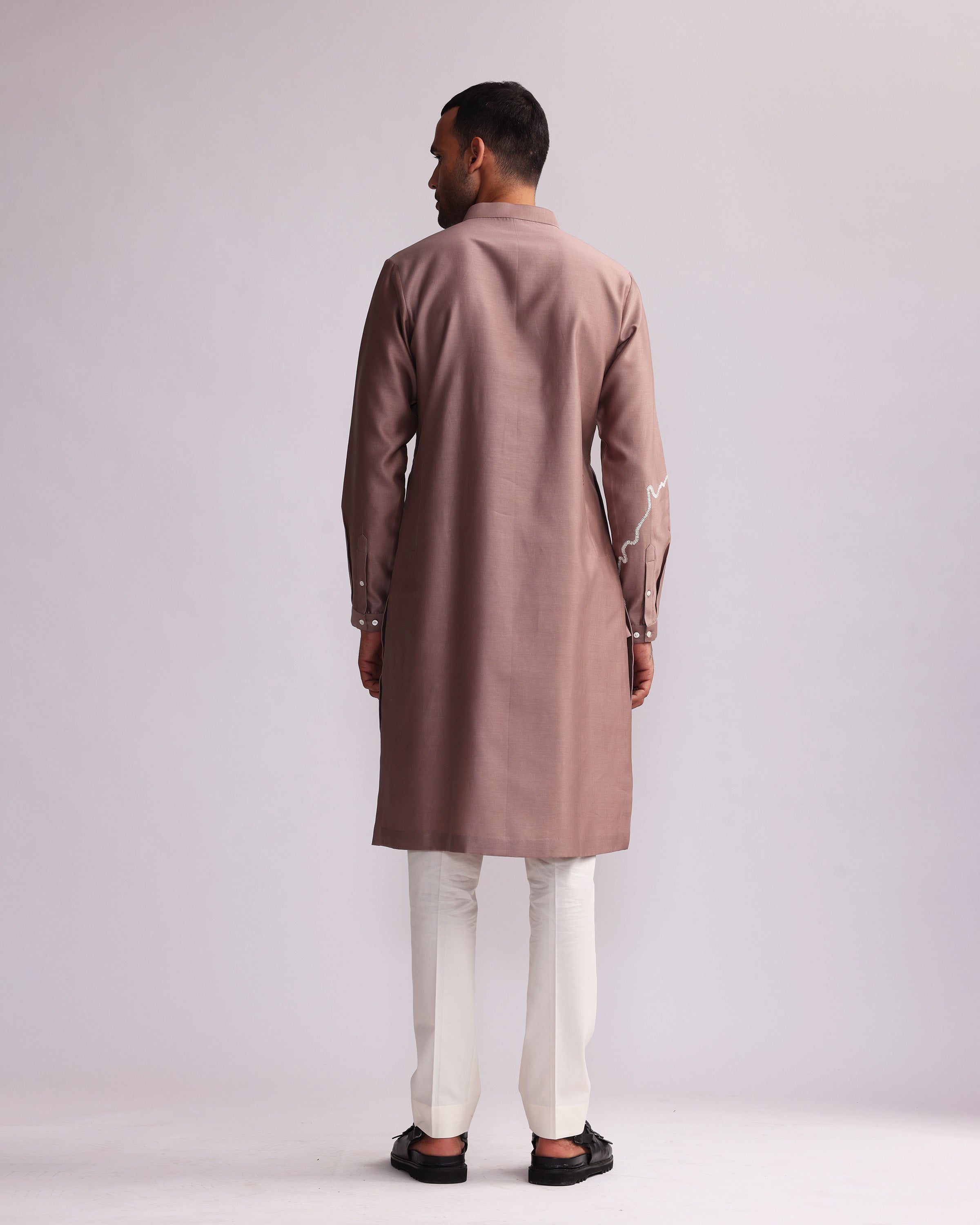 COUNTRYMADE Kurtas CONTOUR LINE EMBROIDERED KURTA SET ensemble kurta chanderi