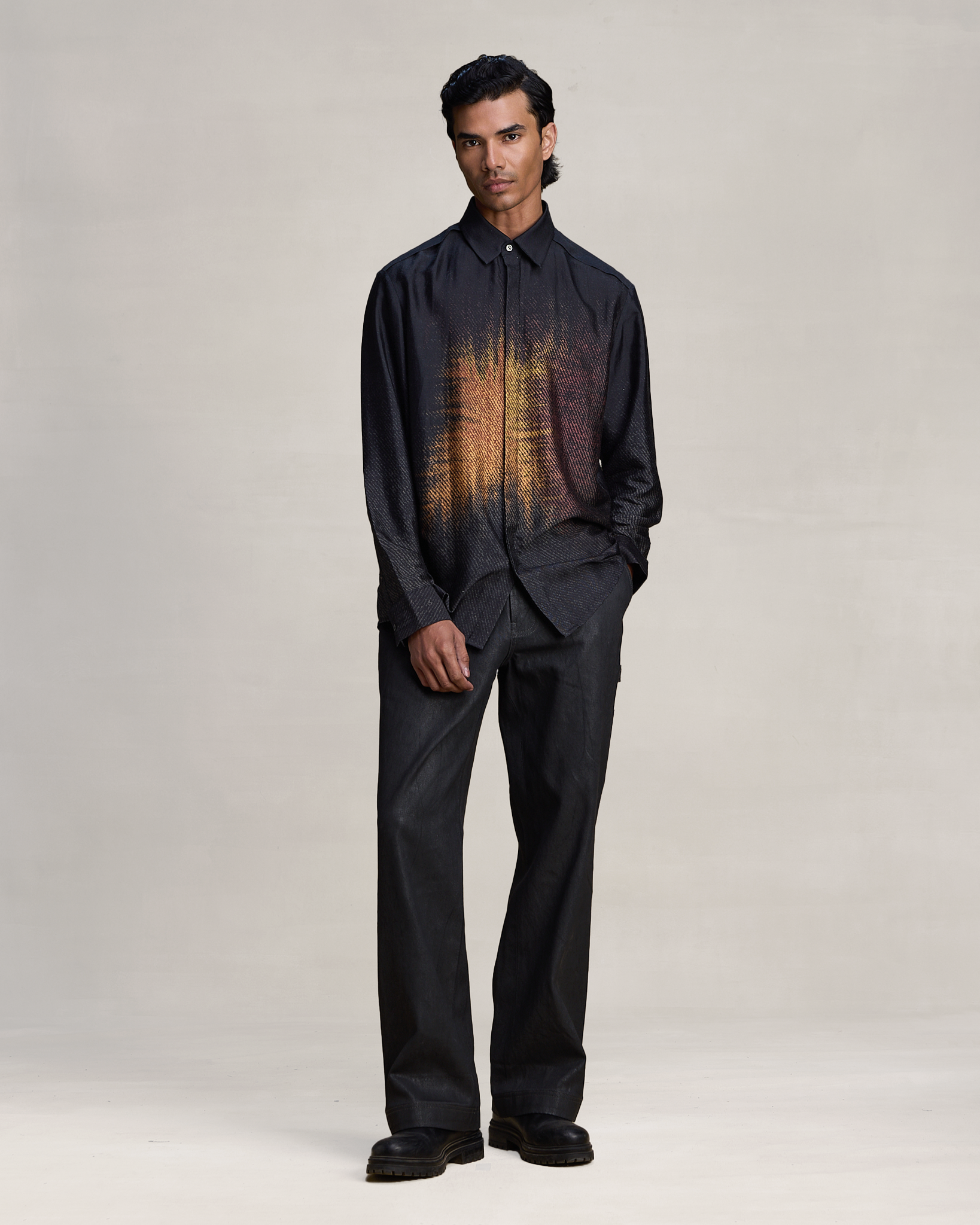 COUNTRYMADE Shirts THERMAL MAP SHIRT chemise en soie imprimée