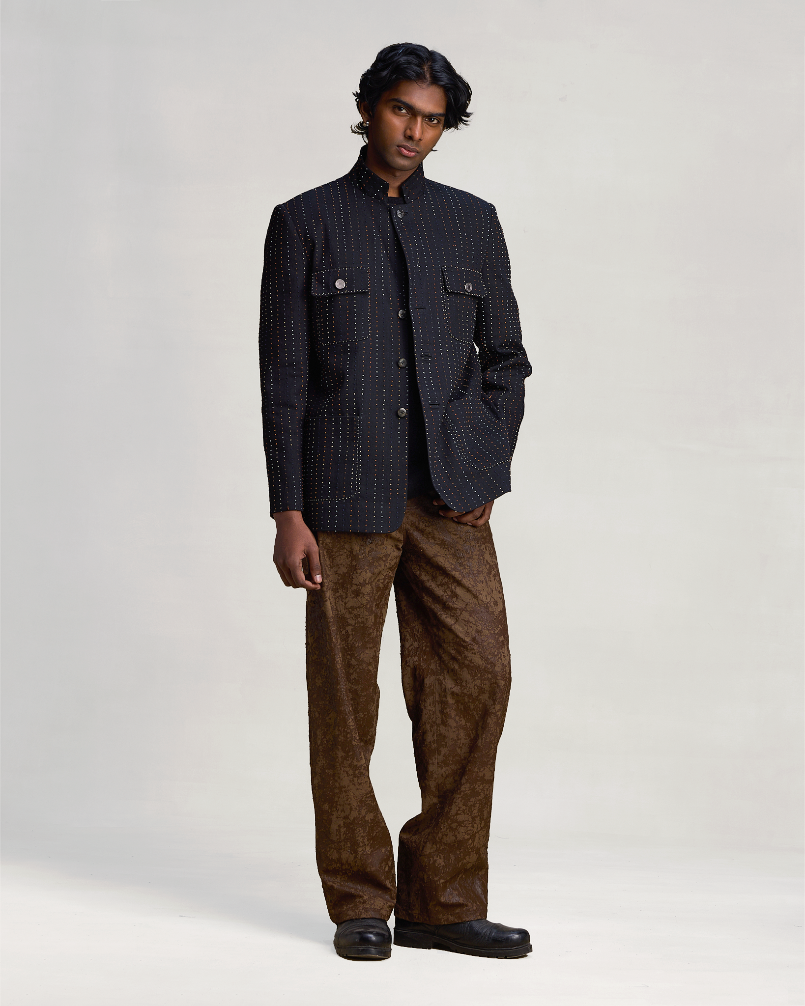 COUNTRYMADE Jackets HICKORY IN CHROME BLAZER blazer denim brodé