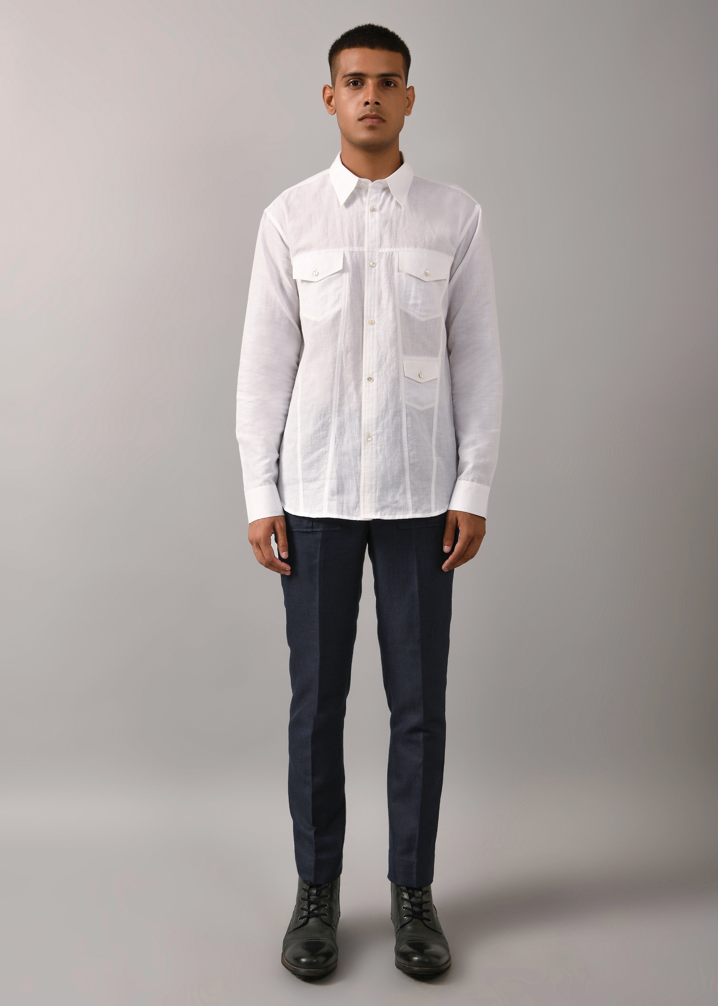 COUNTRYMADE Shirts Classic 3 pocket Shirt chemise blanche S coton lin