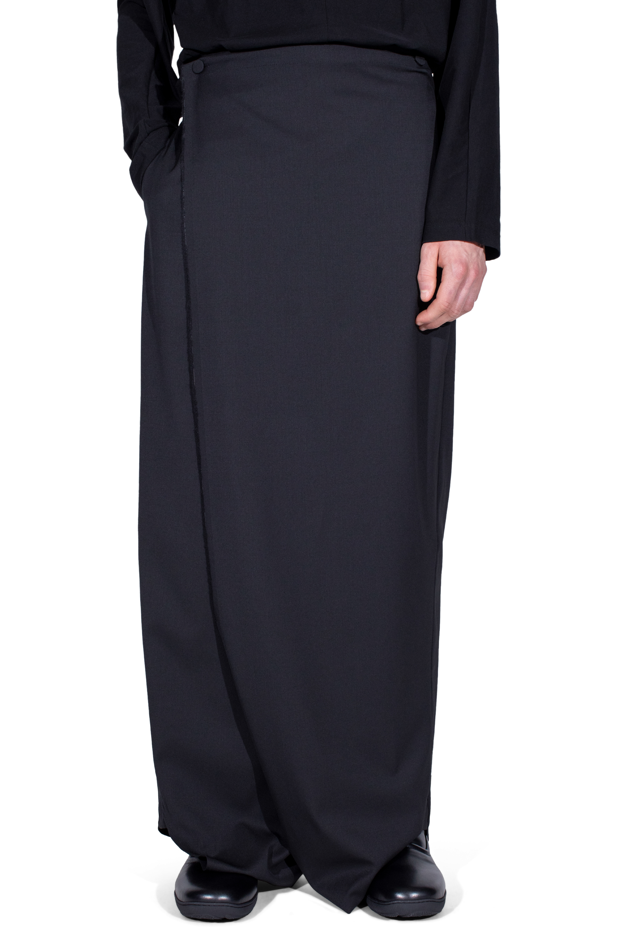 Kiko Kostadinov Bottoms CURSUS Drape Trousers pantalon noir laine
