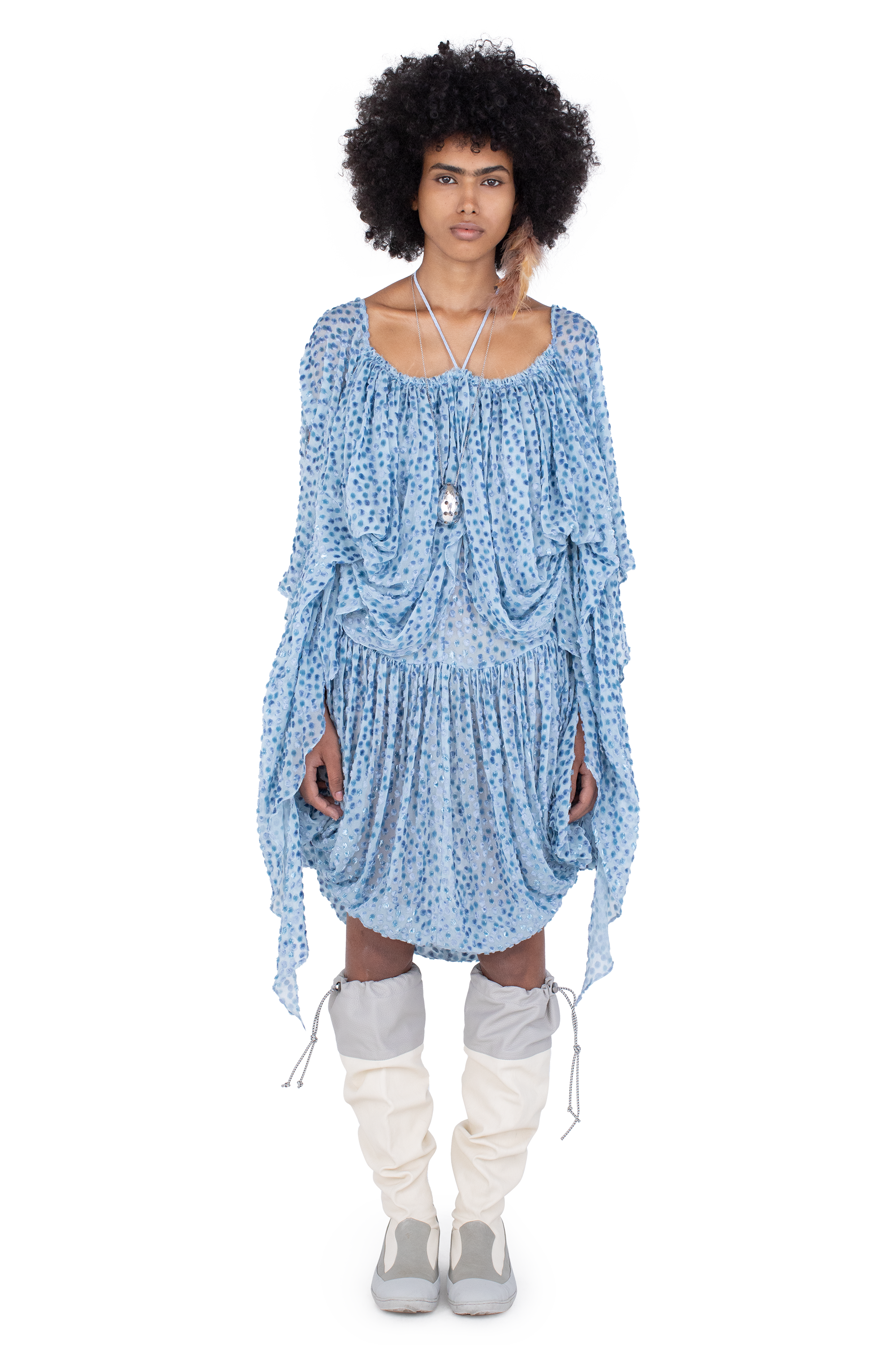Kiko Kostadinov Dresses KESTREL Dress robe Powder Blue, viscose et soie