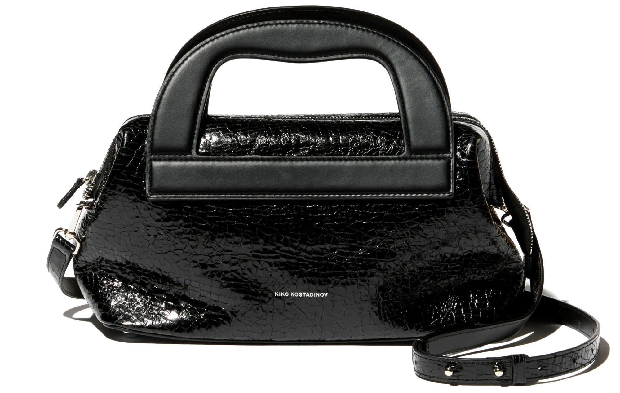 Kiko Kostadinov Bags ISADORA sac Cracked Black OS cuir italien