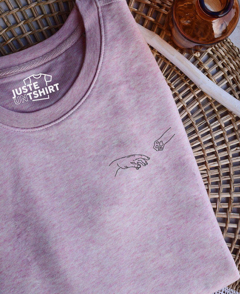 Juste Un T-shirt Sweats Brodés Patte de chat sweat brodé XS-XXL