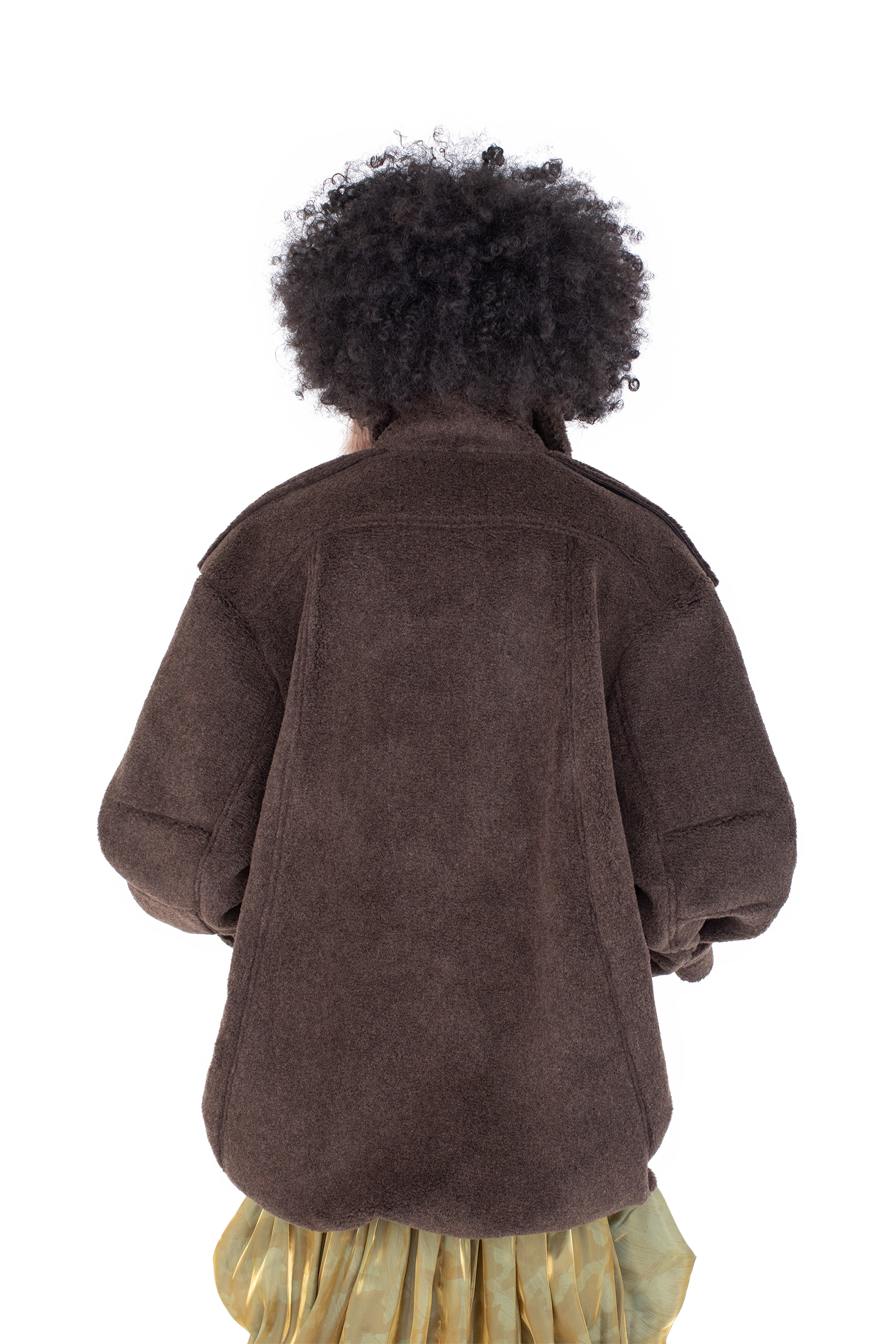 Kiko Kostadinov Outerwear WREN Pleated Coat manteau taupe oversize en laine
