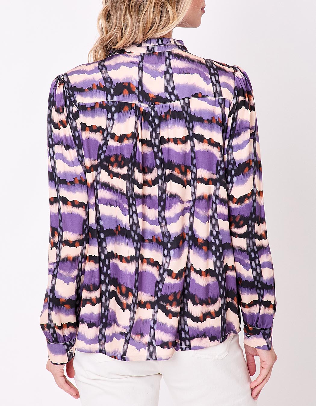 Sourire Multicolore Tops Bill chemisier EcoVero vagues violettes