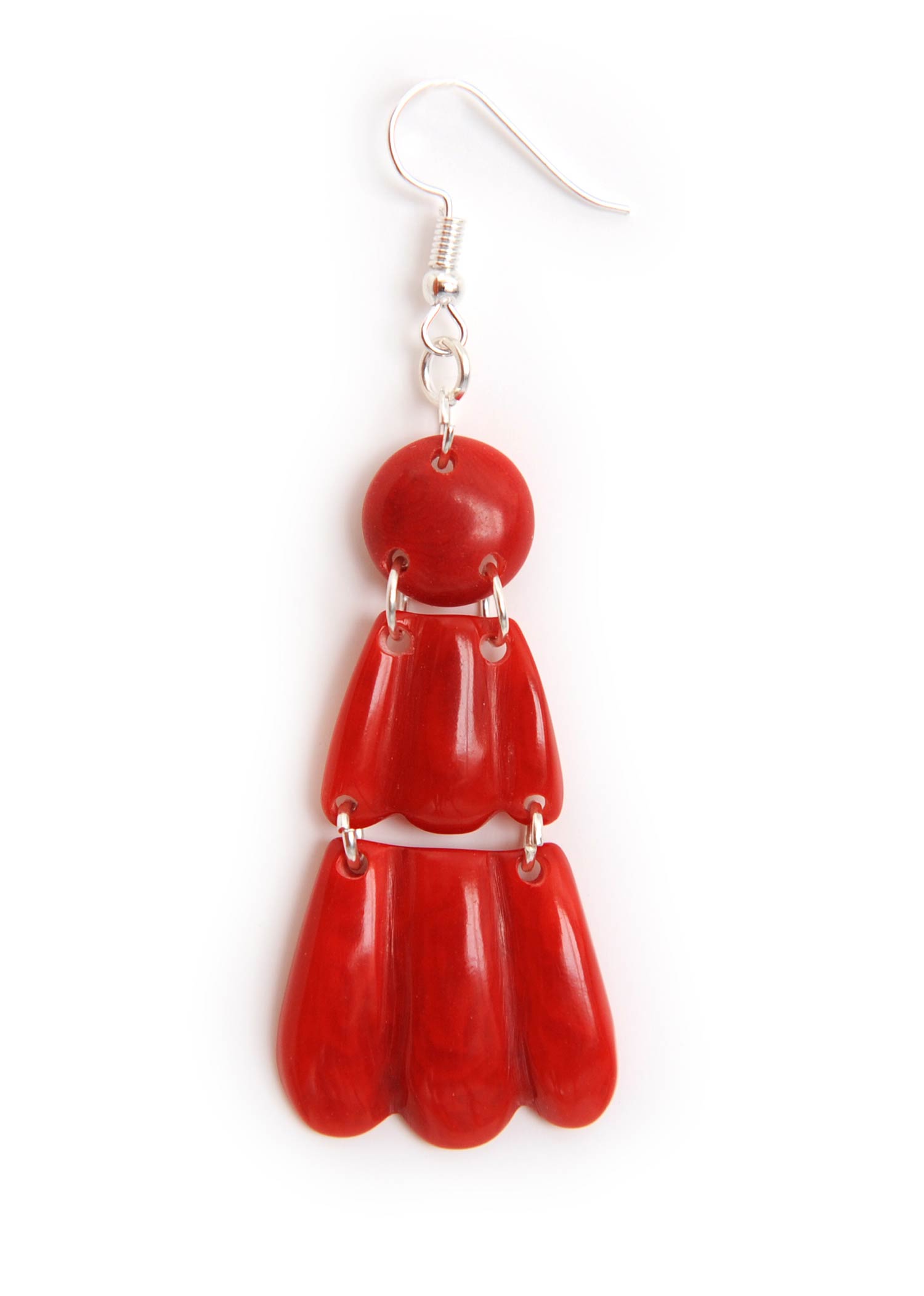 Sourire Multicolore Boucles d'oreilles Kaia ivoire végétal longues