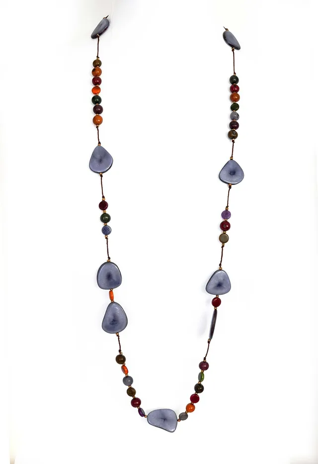 Sourire Multicolore Colliers Sautoir Ibarra sautoir vert émeraude en ivoire végétal