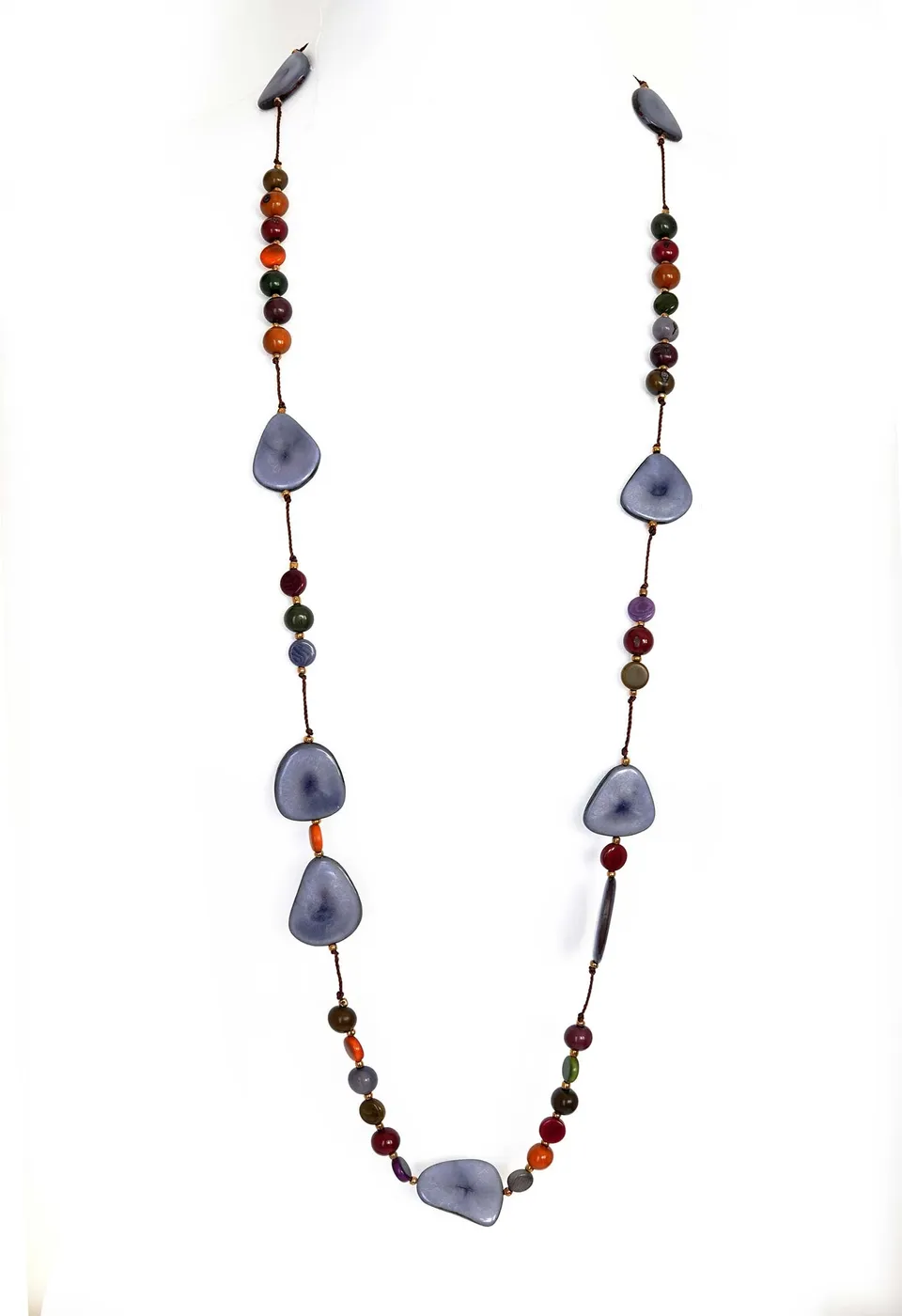 Sourire Multicolore Colliers Sautoir Ibarra sautoir vert émeraude en ivoire végétal
