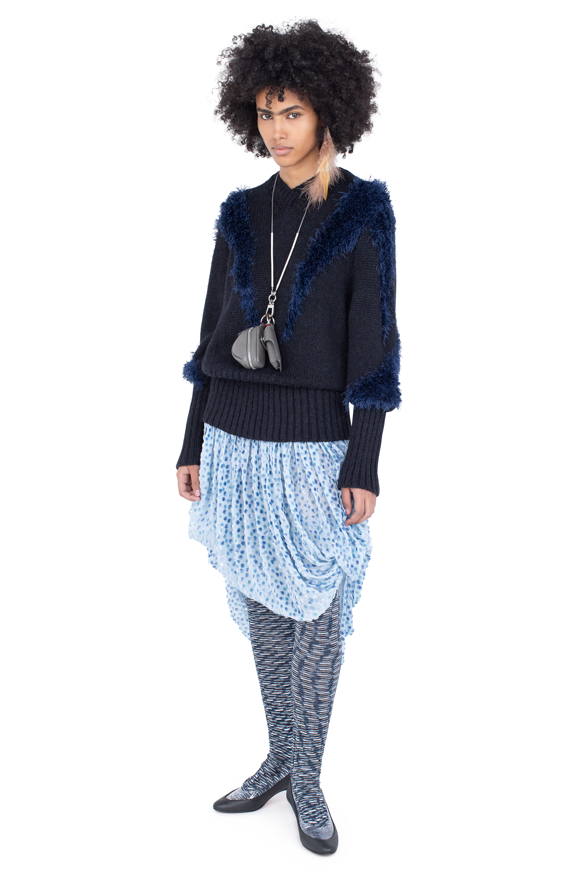 Kiko Kostadinov Bottoms TAWNY Mid-Lenght Skirt jupe Powder Blue soie