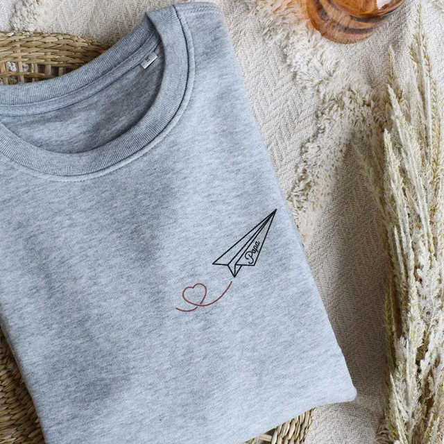 Juste Un T-shirt Sweats Brodés Papavion sweat homme gris chiné