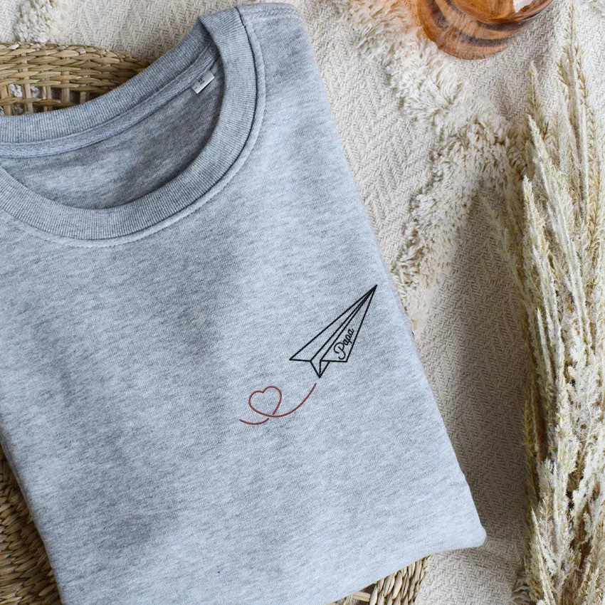 Juste Un T-shirt Sweats Brodés Papavion sweat homme gris chiné