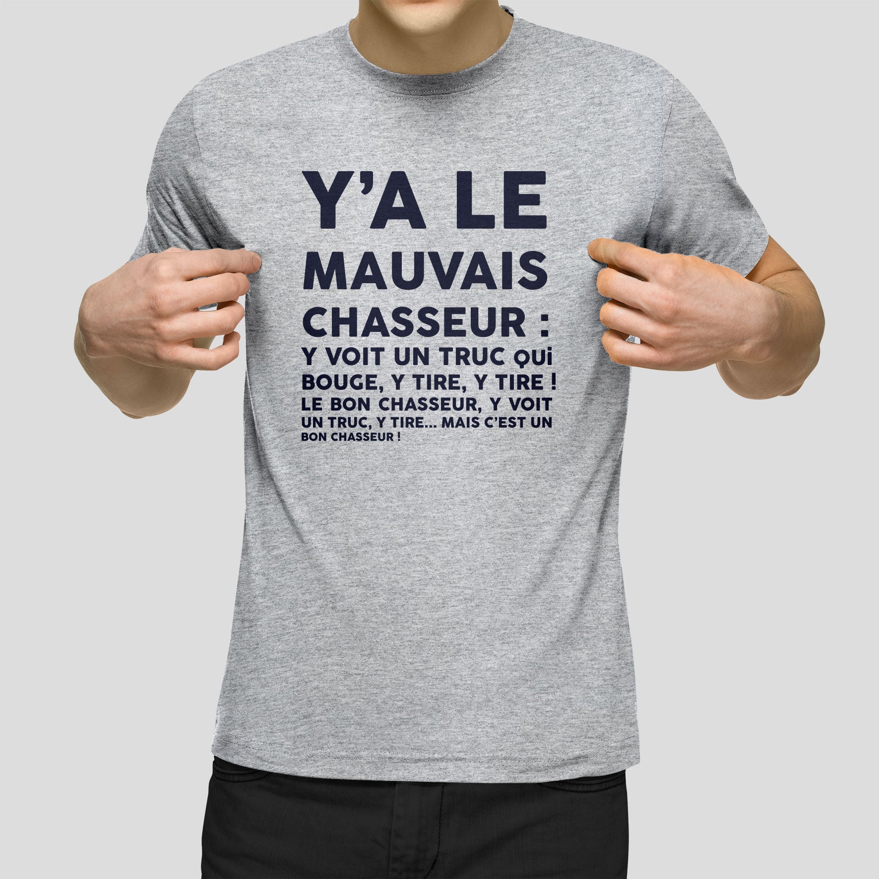 Juste Un T-shirt T-shirts Imprimés Le bon chasseur t-shirt blanc S humour