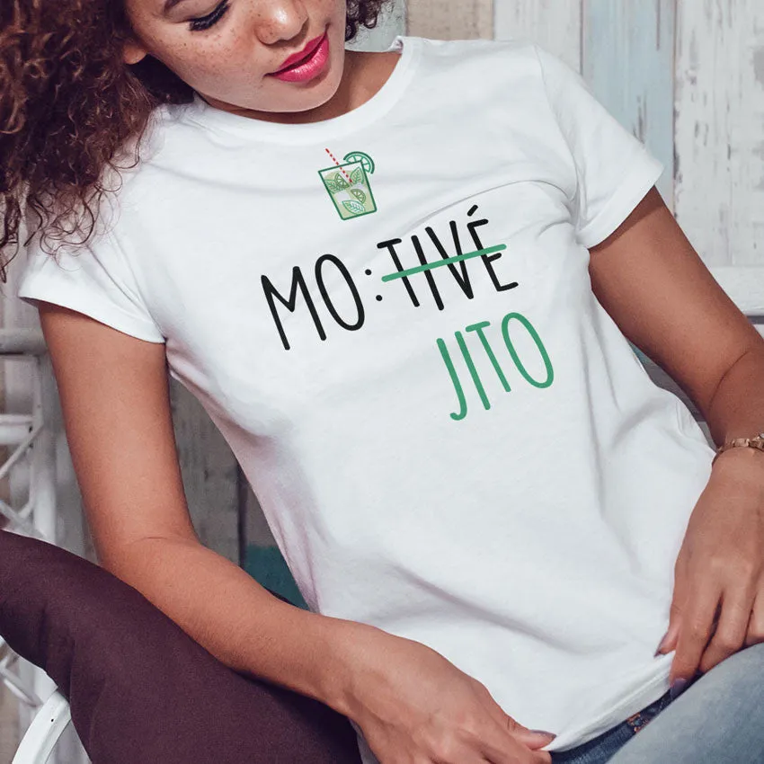 Juste Un T-shirt T-shirts Imprimés Motivé Mojito T-shirt femme blanc apéro