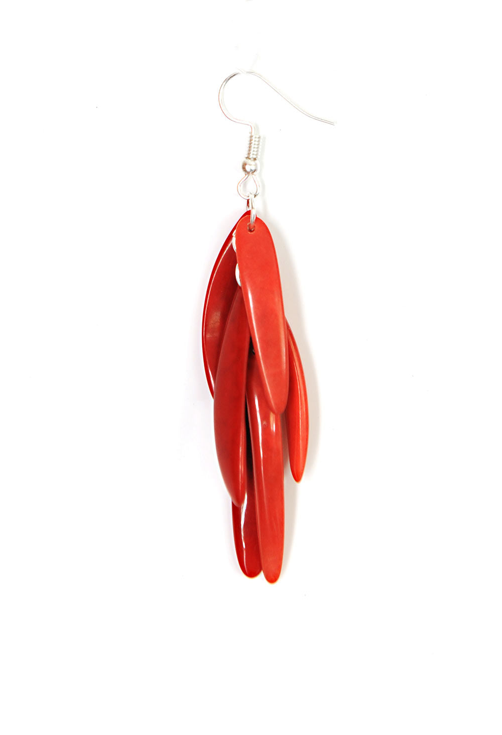 Boucles d'oreilles Pluma boucles tonalité verte en ivoire végétal