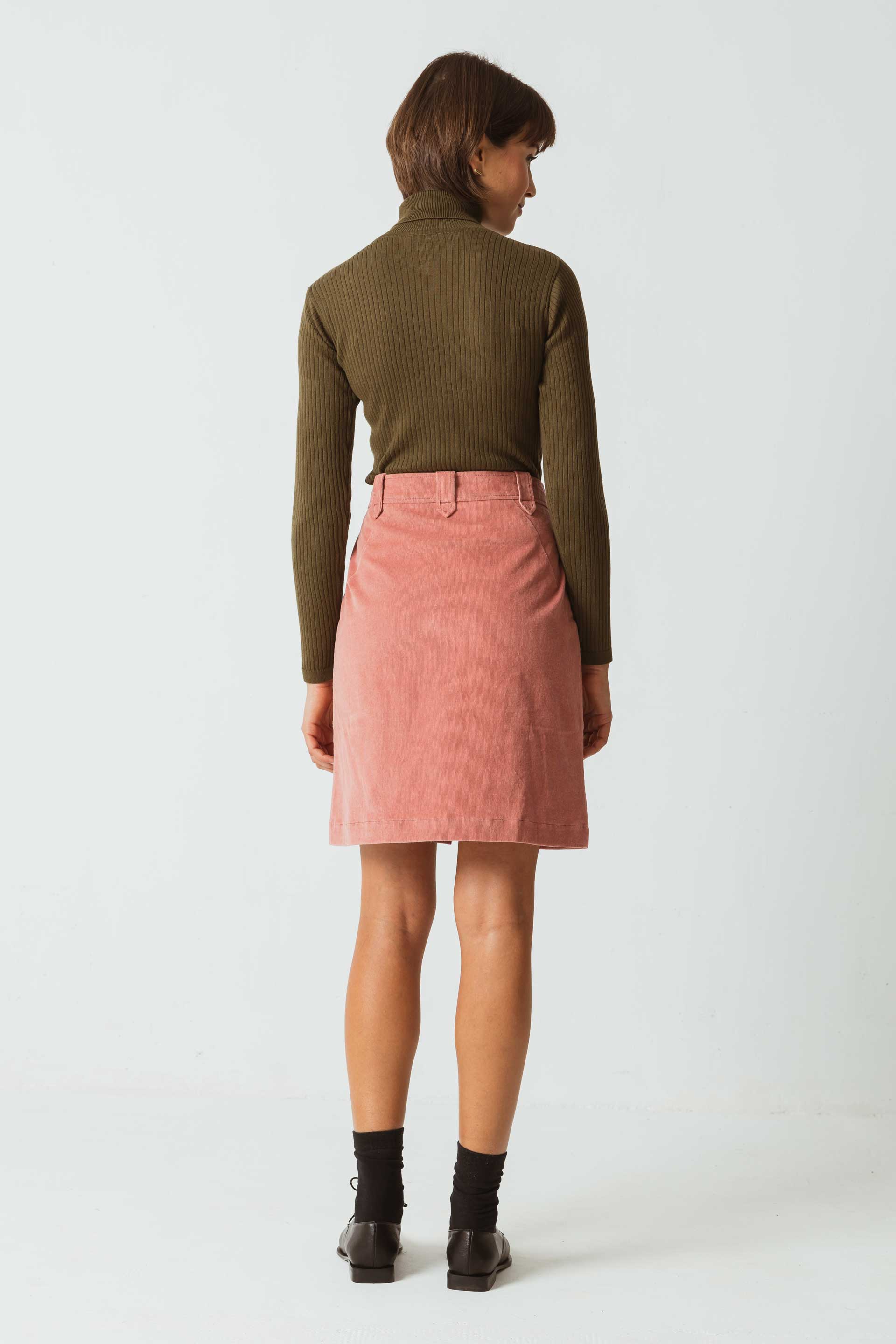 Sourire Multicolore Jupes Jupe Ines velours de coton bio vieux rose