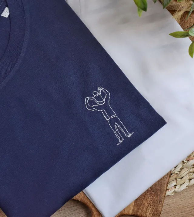 Juste Un T-shirt T-shirts Brodés Papa Fiston t-shirt brodé bleu marine