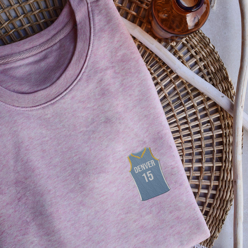 Juste Un T-shirt Sweats Brodés Denver sweat gris chiné basket