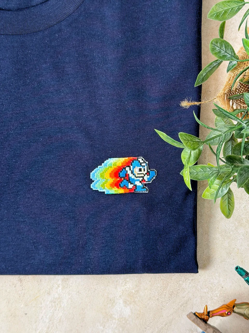 Juste Un T-shirt T-shirts Brodés Mega Man t-shirt coton bio
