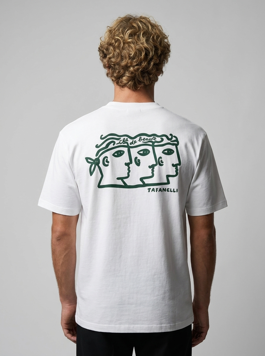 TAFANELLI T-Shirts LA TRINITÀ t-shirt blanc coton 280 g