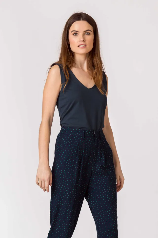 Sourire Multicolore Tops Tee-shirt Hamabost sans manches noir taille 44 en coton bio