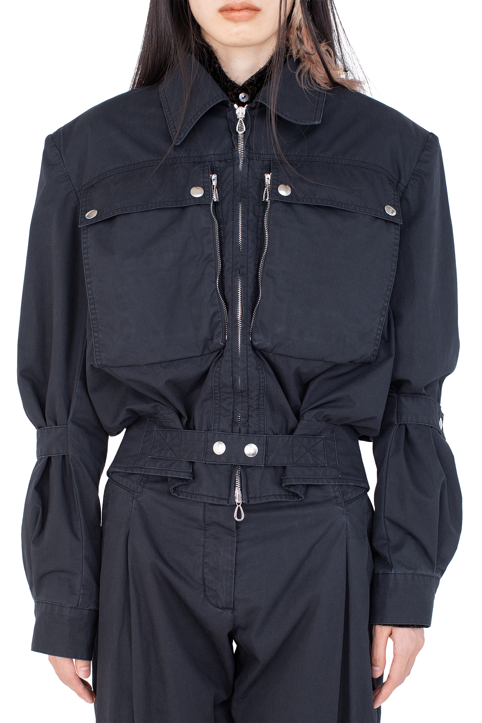 Kiko Kostadinov Outerwear PEREGRINE Jacket veste Stone Washed Charcoal 34–42 coton