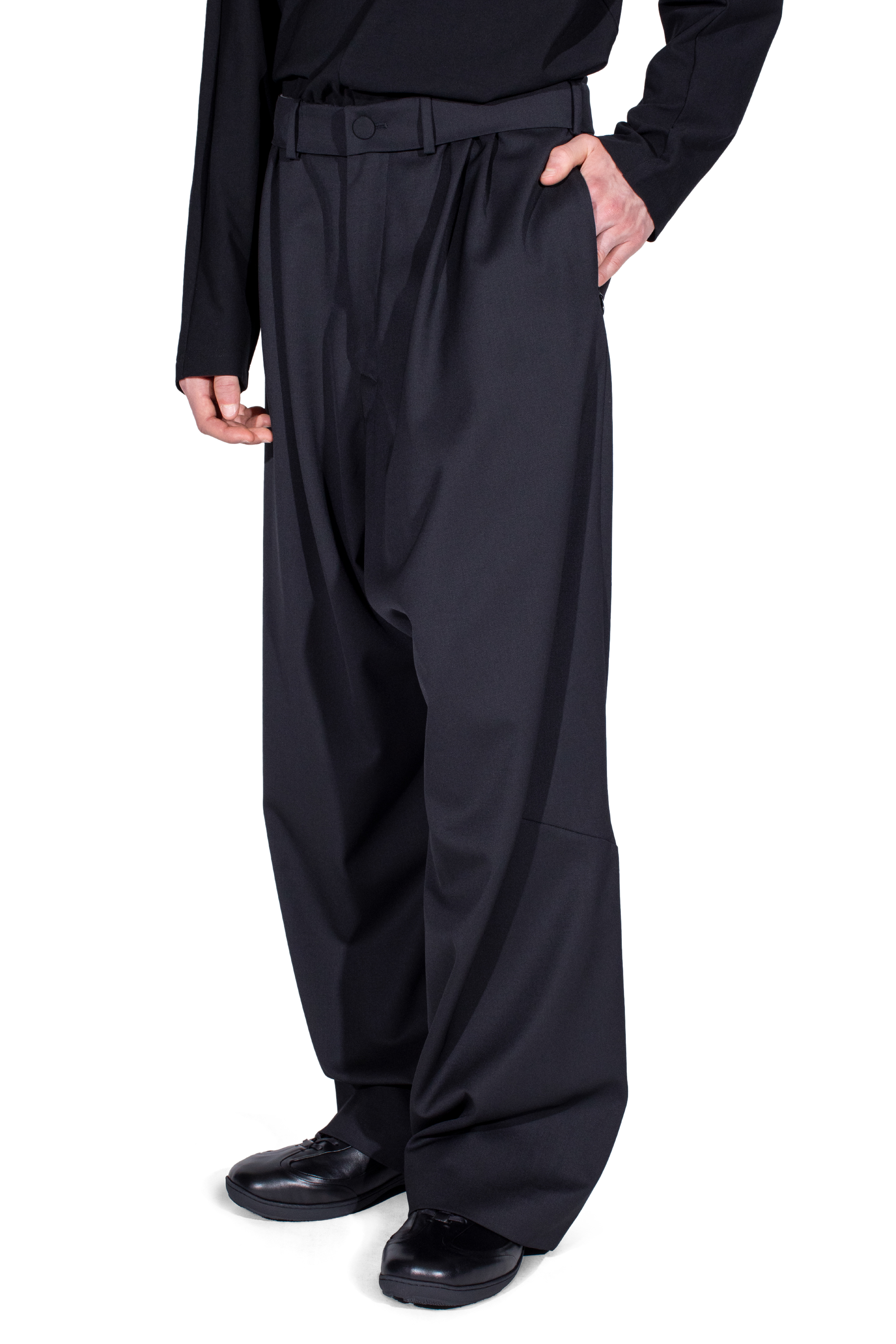 Kiko Kostadinov Bottoms HELMOND Trousers pantalon noir laine ample