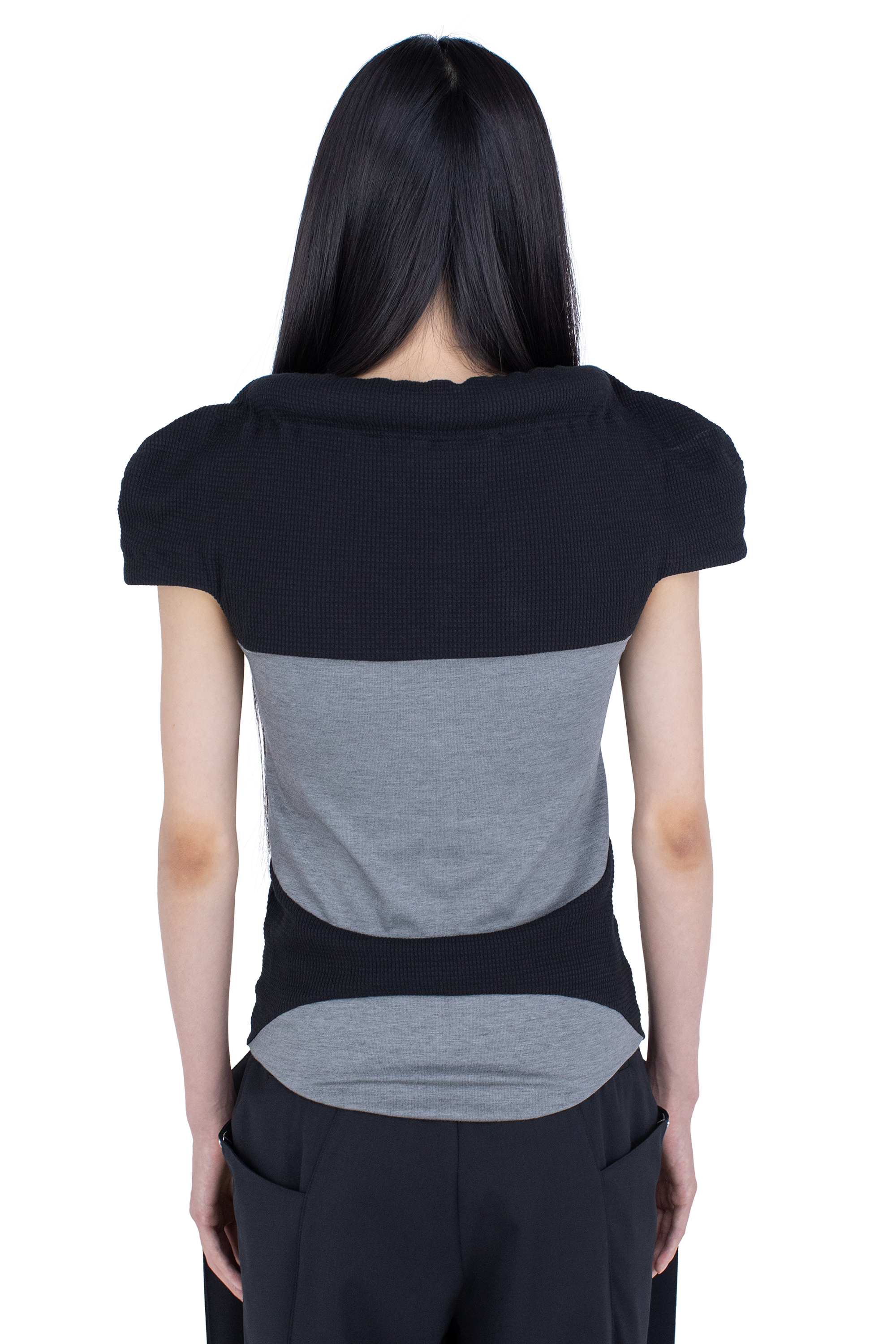 Kiko Kostadinov Tops COMPASS Jersey Top haut Iron Grey / Black, coupe ajustée