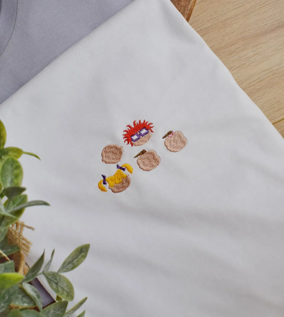 Juste Un T-shirt T-shirts Brodés Les Razmoket t-shirt brodé coton biologique
