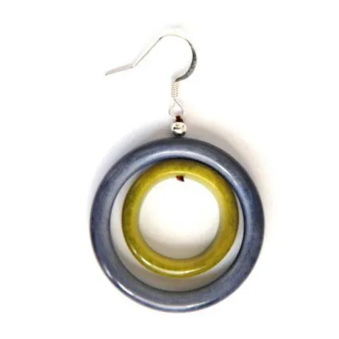 Sourire Multicolore Boucles d’oreilles Joa cercles en tagua