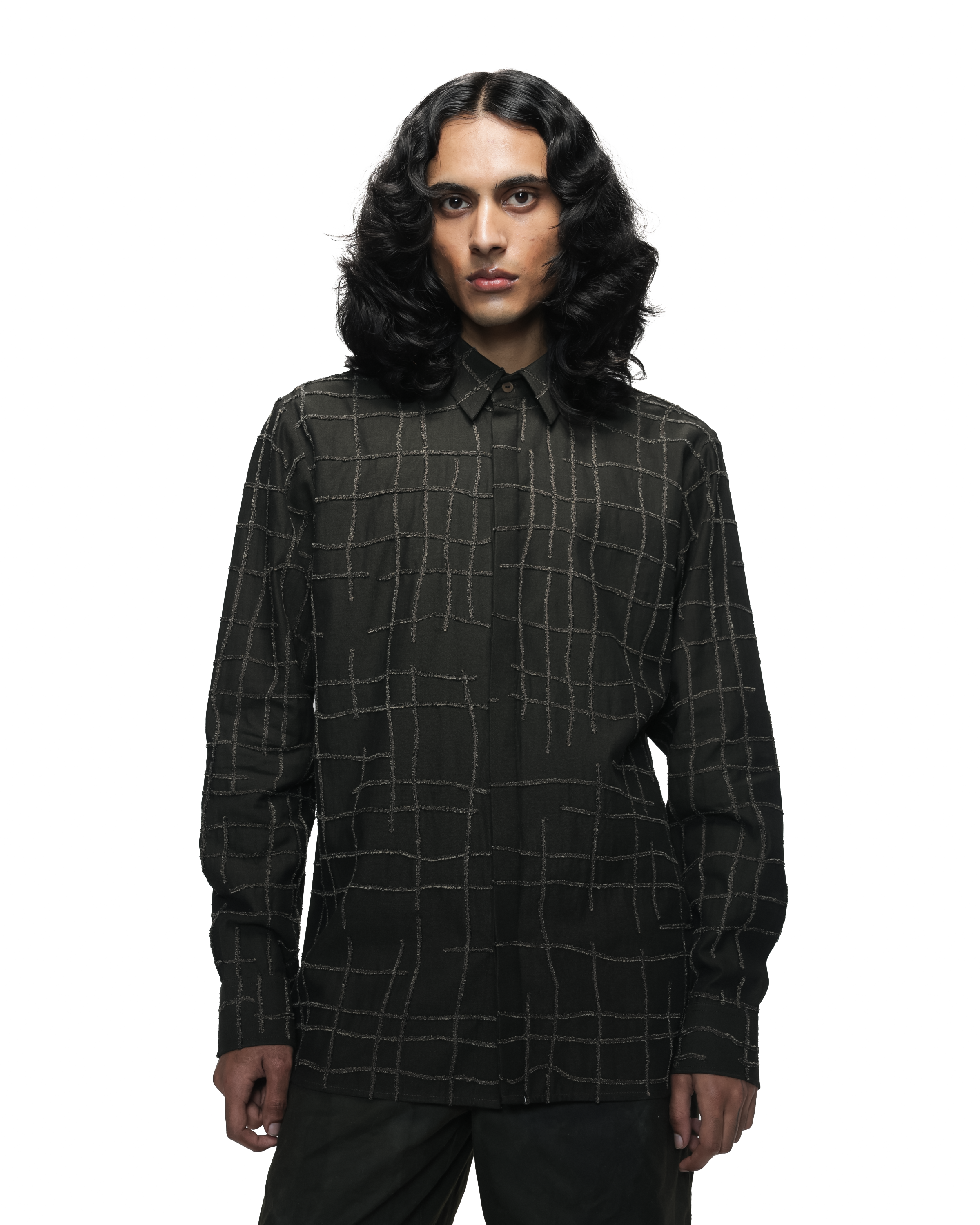 COUNTRYMADE Shirts Broken Plaid Brown Shirt chemise marron brodée