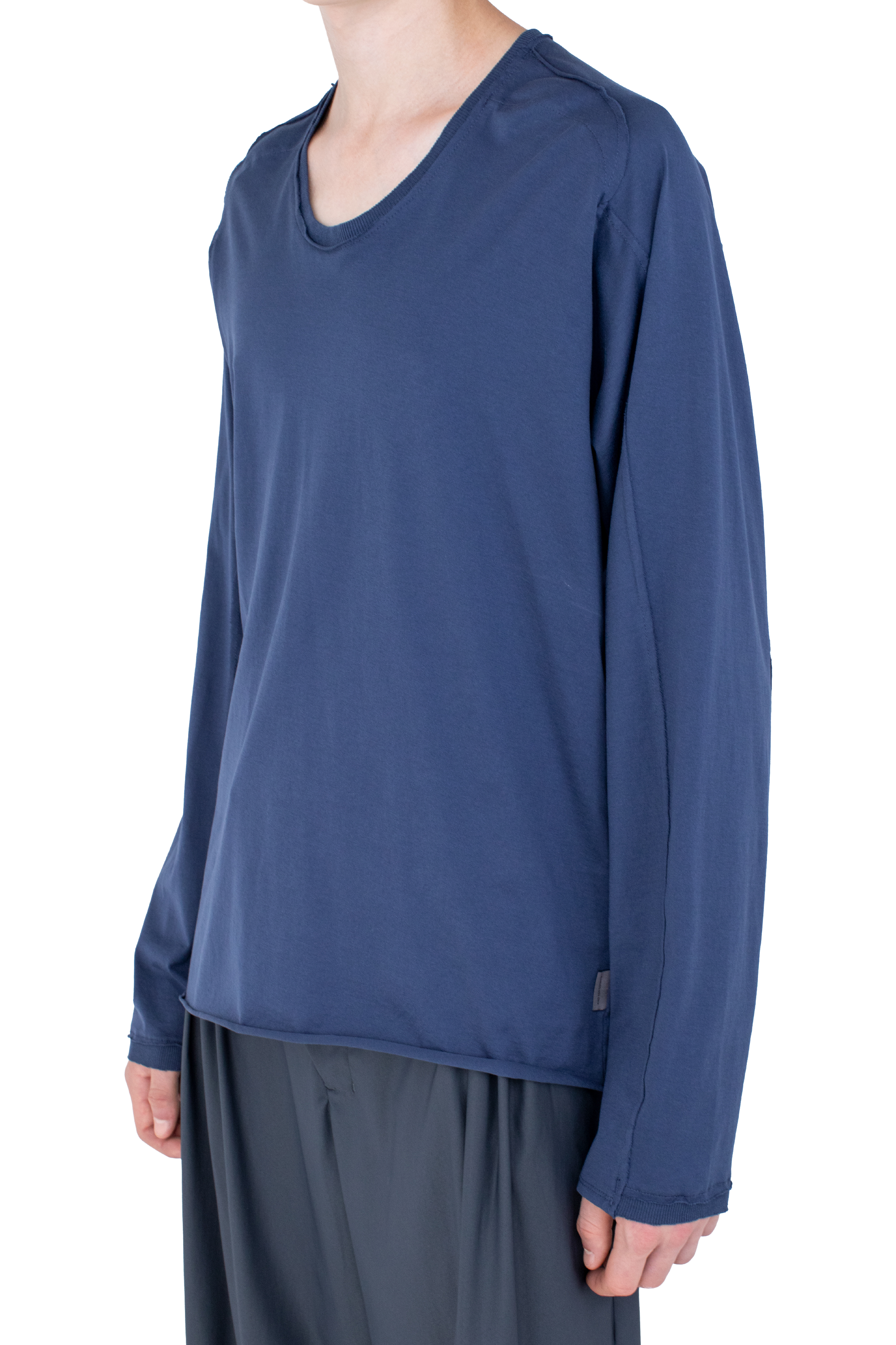 Kiko Kostadinov Tops ASTRO Long Sleeve Top haut Ink Blue coton mercerisé