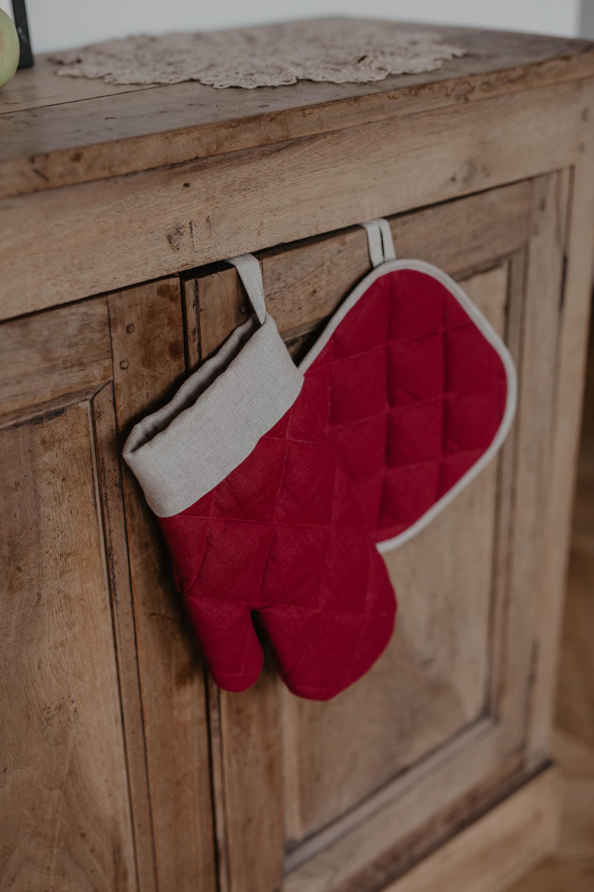 Laumė linen Christmas Linen gant de four Père Noël en lin