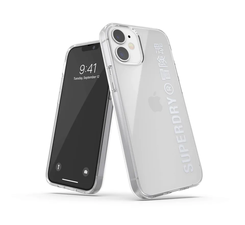 Superdry Coques de Protection Coque iPhone 12 Mini transparente argent