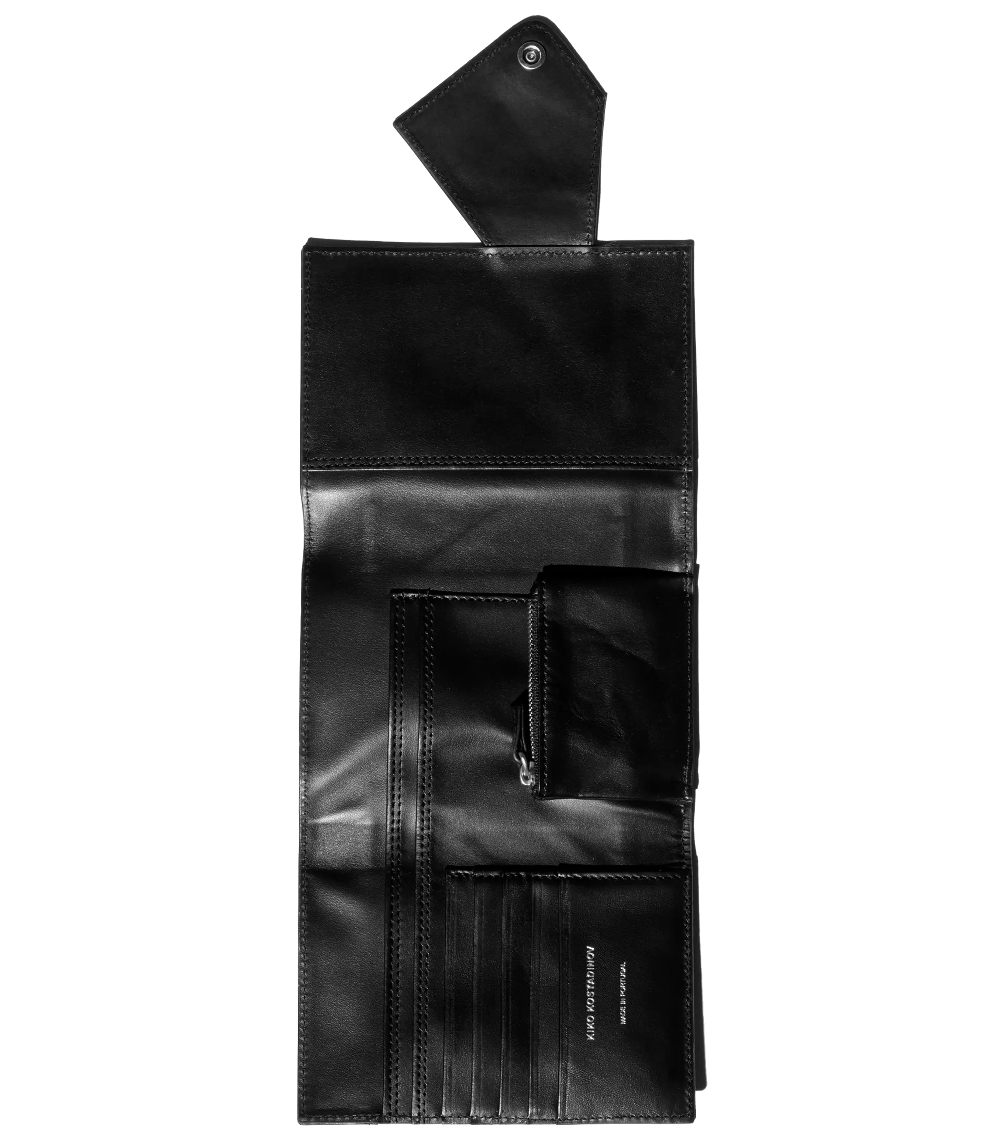Kiko Kostadinov Bags ORVOS K-Wallet portefeuille Obsidian Black en cuir grainé