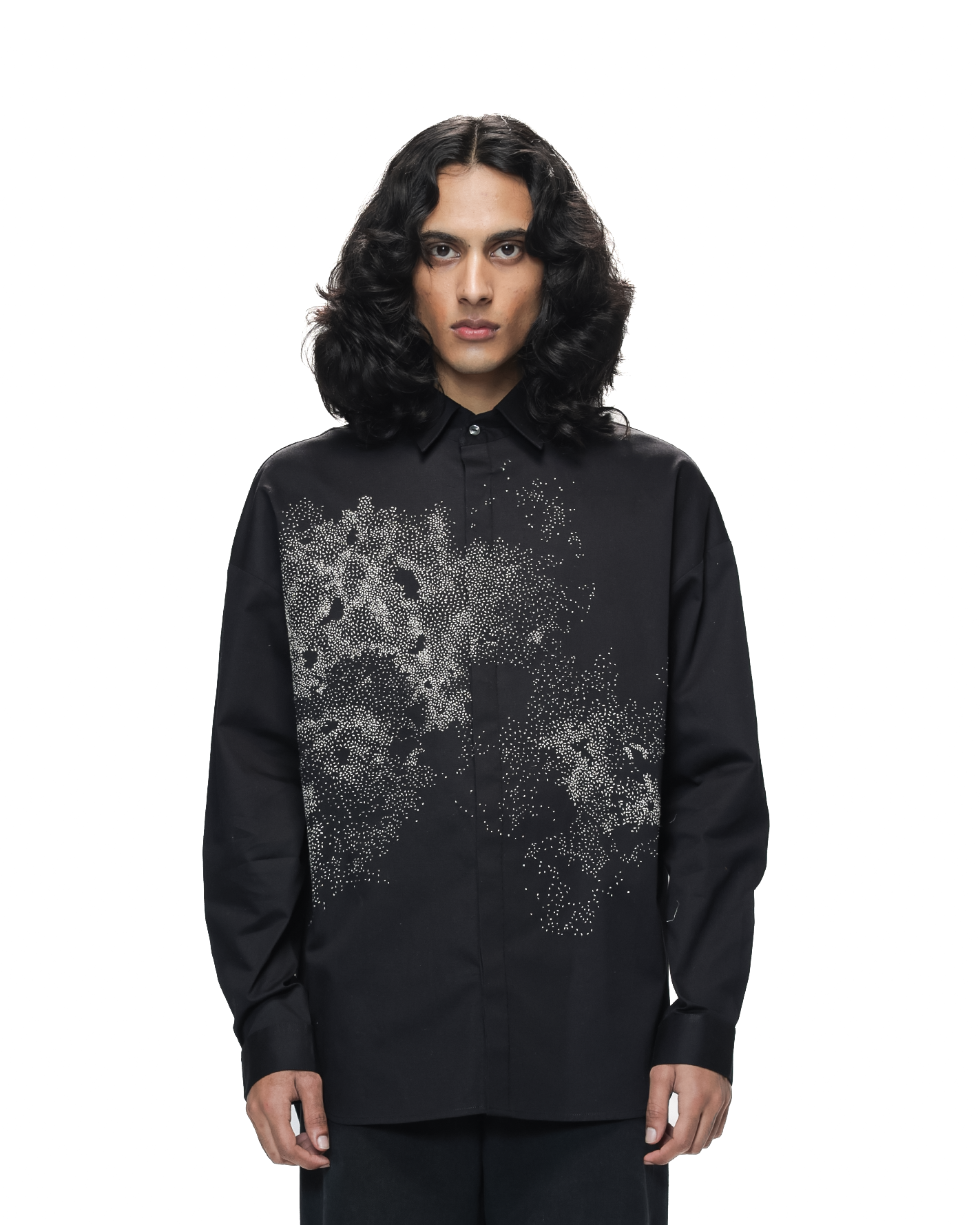 COUNTRYMADE Shirts Scattered Stitches Drop-Shoulder Shirt en coton sergé