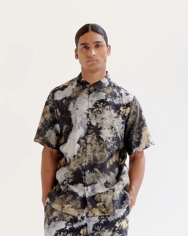 COUNTRYMADE Shirts Trail Dust Dust Cloud Camo Half Shirt en soie